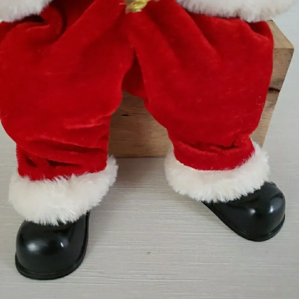 Fiber Optic Santa Claus Shelf Mantle Sitter Red Suit St Nick Battery Operated